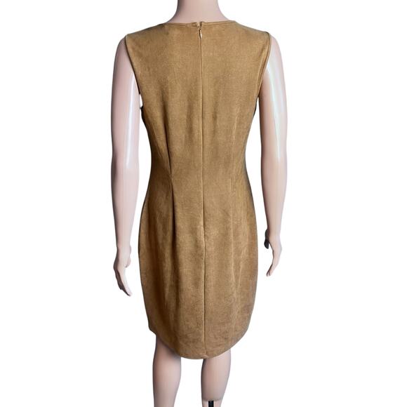 Spense Faux Suede Laser Cutout Sleeveless Dress 6 Western Cowgirl Yellowstone - Picture 5 of 7